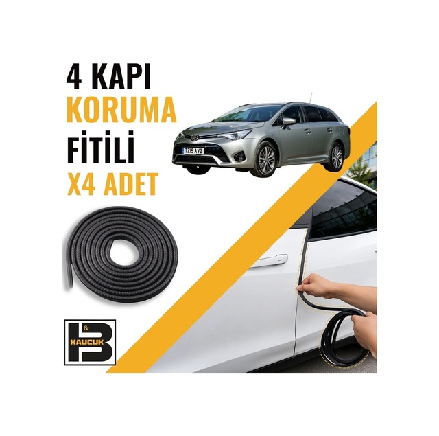 Toyota Avensis Station Wagon 2015-2018 Kapı Koruma Fitili-4 Kapı-siyah-bm2318