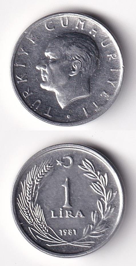 1 Lira 1981 Çil Eski Madeni Para