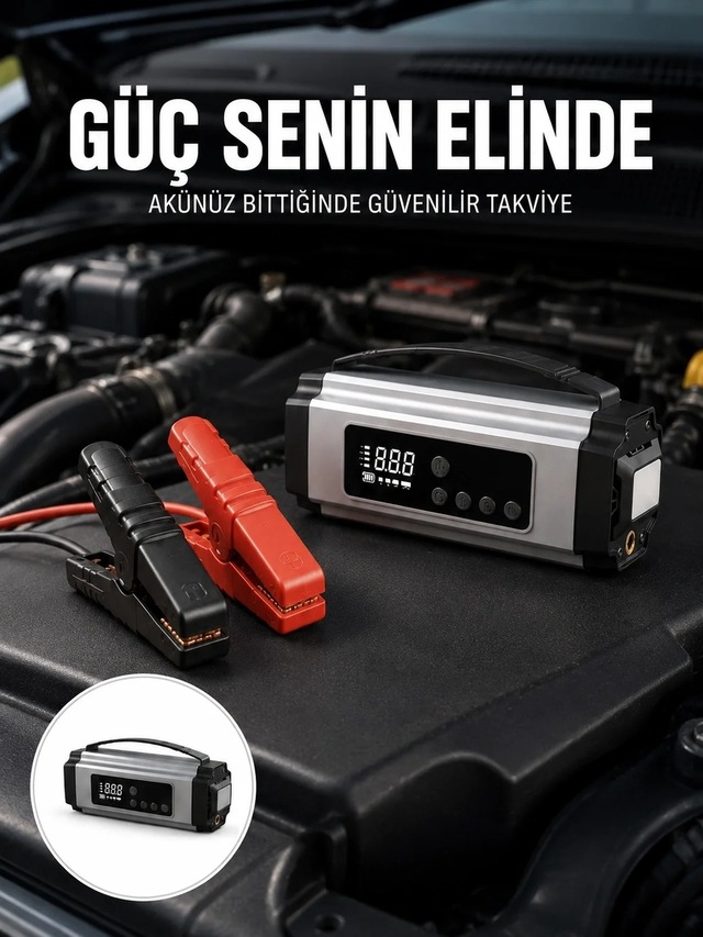 Ers Yolda Kalmaya Son Dijital Ekranlı Akü Takviye Ve Hava Kompresörü Çok Fonksiyonlu Acil Güç Ünitesi Yeni Nesil