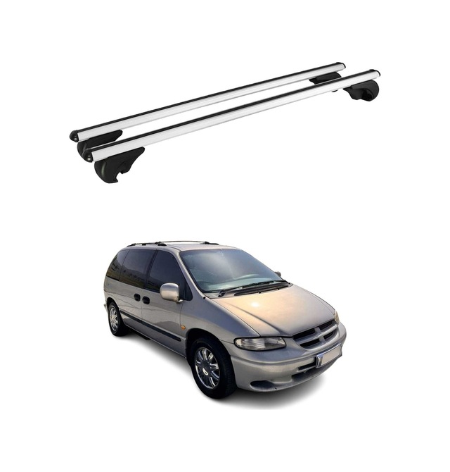 Chrysler Grand Voyager Iıı 1996-2000 / Town & Country 1996-2000 Arası Uyumlu Port Bagaj Taşıyıcı Ara Atkı Alüminyum Gümüş 2 Parça