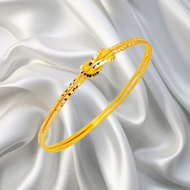Leva Gold 22 Ayar Kristal Model Aşk Düğümü Bilezik 15 Gr