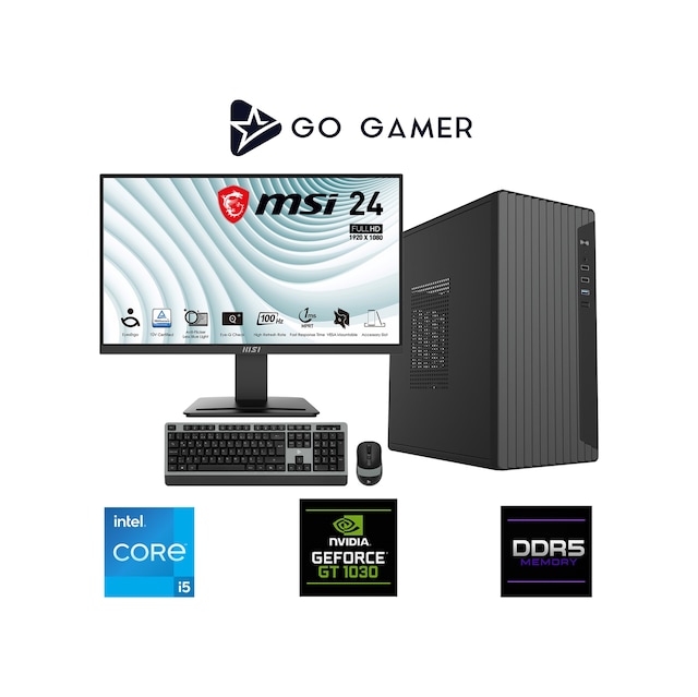 Go Gamer Go Gamer E218DF İ5-12400F 16 GB 256 GB SSD GT1030 4 GB 24" Free Dos Masaüstü Oyuncu Bilgisayarı Core i5-12400F GT 1030 16GB RAM 256GB SSD