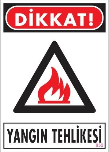 Buradabulabilirsin Dikkat Yangın Tehlikesi Uyarı Levhası 25x35 Kod:852 Nl