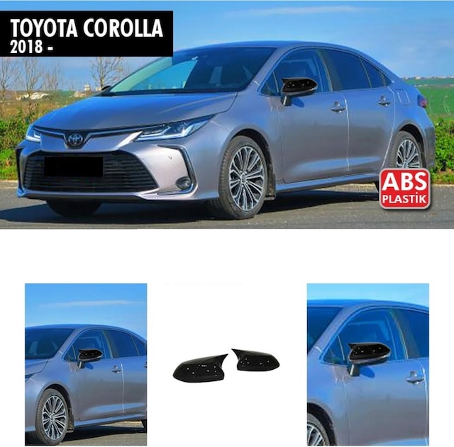 Toyota Corolla Uyumlu Yarasa Ayna Kapağı 2018 Ve Üzeri Parlak Siyah