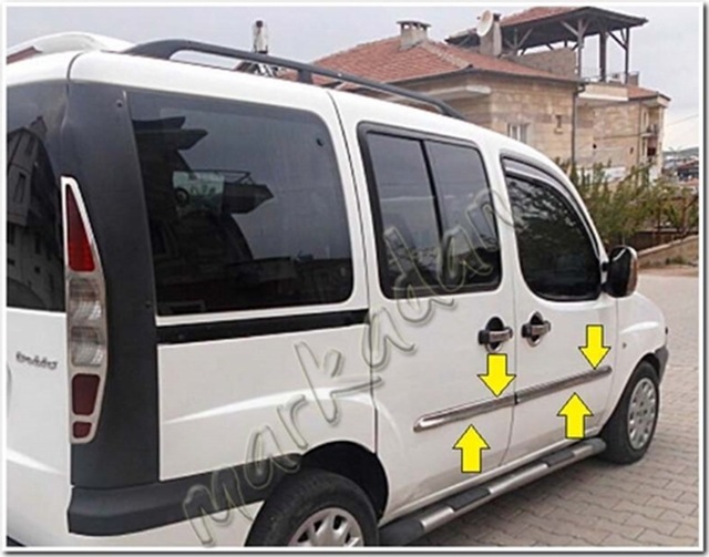 Fiat Doblo Krom Yan Kapı Çıtası 2000-2006 4 Parça Paslanmaz Çelik