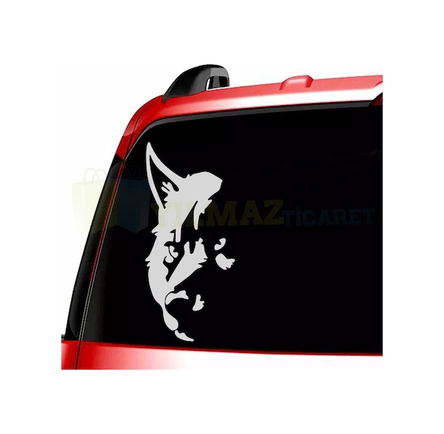 Türk Bozkurt Kurt Silüeti Cam Oto Sticker Etiket Yapıştırma