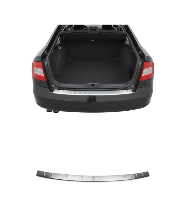 Skoda Octavia Iı Station Wagon 2009-2013 Uyumlu Krom Arka Tampon Eşiği Paslanmaz Çelik Taşlı Mat