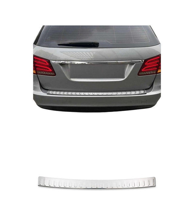 Mercedes E Serisi S212 2010-2013 Uyumlu Krom Arka Tampon Eşiği Paslanmaz Çelik Taşlı Mat