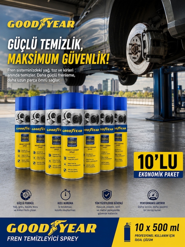 Goodyear 10'lu Set Fren Balata Temizleme Spreyi