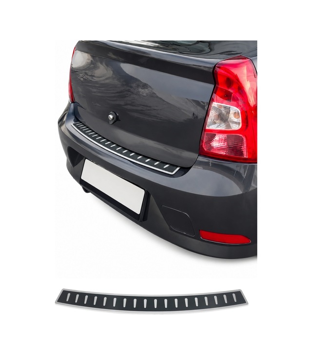 Dacia Logan Mcv Iı 2012-2020 Uyumlu Arka Tampon Eşiği Krom-karbon Folyolu