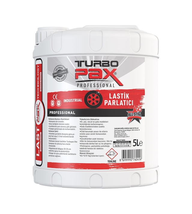 Turbopax Lastik Parlatıcı 5 L