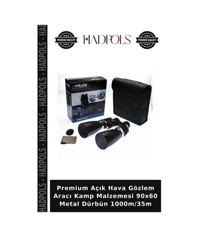 Premium Açık Hava Gözlem Aracı Kamp Malzemesi 90x60 Metal Dürbün 1000m/35m