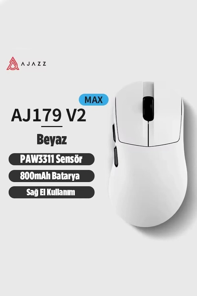 Aj179v2 Max 3 Modlu Kablolu-2.4ghz-bluetooth 1000hz 12.000 Dpı-paw 3311 Optik Sensör Oyuncu Mouse Diğer
