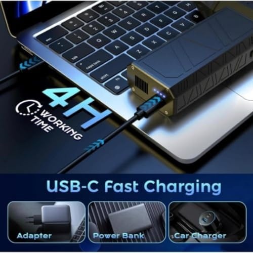 Turbo Jet Fan 130.000 Rpm Şarjlı Ek Başlıklı 3 Kademeli Fenerli Basınçlı Hava Püskürtme Temizleyici Taşınabilir Toz Üfleme Pc Klavye Kasa Oto Araç Kurutucu Su İtici Araba Temizliği Mangal Fanı