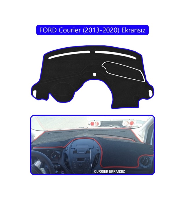 Ford Courier 2013-2020 Ekransıztorpido Koruma Halısı Mavi Kenar