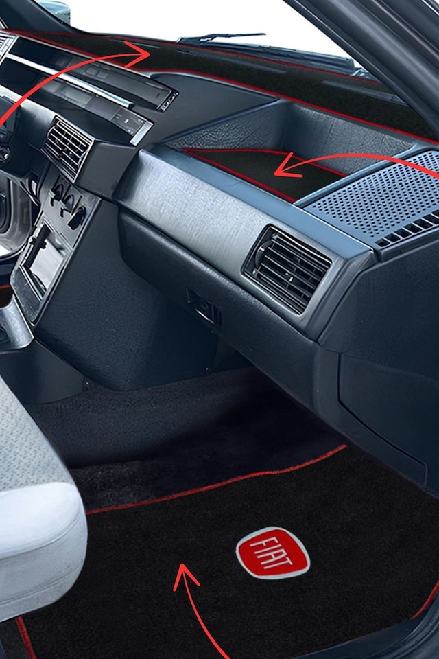 Fiat Tipo Tempra 5 Parça Nakışlı Oto Halı Paspas Fiat Tipo Tempra Torpido Kaplama Koruma Halısı