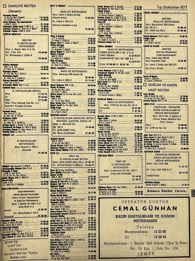 İzmir 1982-1983 Meslek Reklam İlanı Efemera S577 Teşhir Ürün