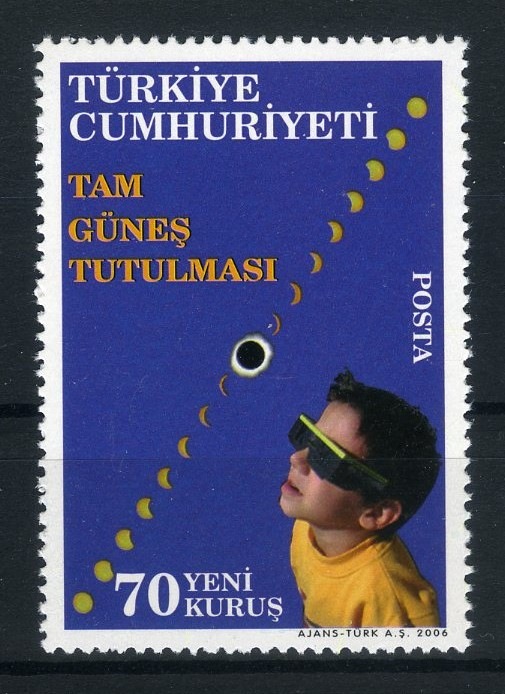 Koleksiyon Pulları, 2006 Tam Güneş Tutulması,damgasız Tek Pulluk Tam Seri Teşhir Ürün