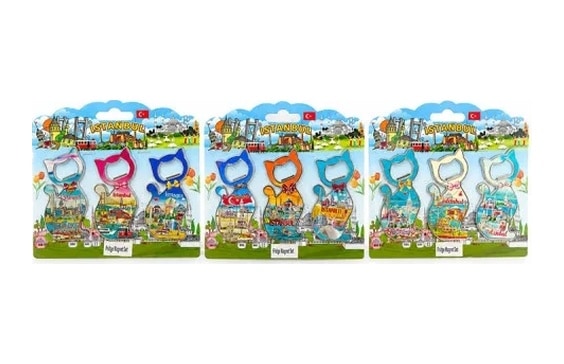 Lb İstanbul Temalı Metal Buzdolapı Süsü Magnet 3'lü Set
