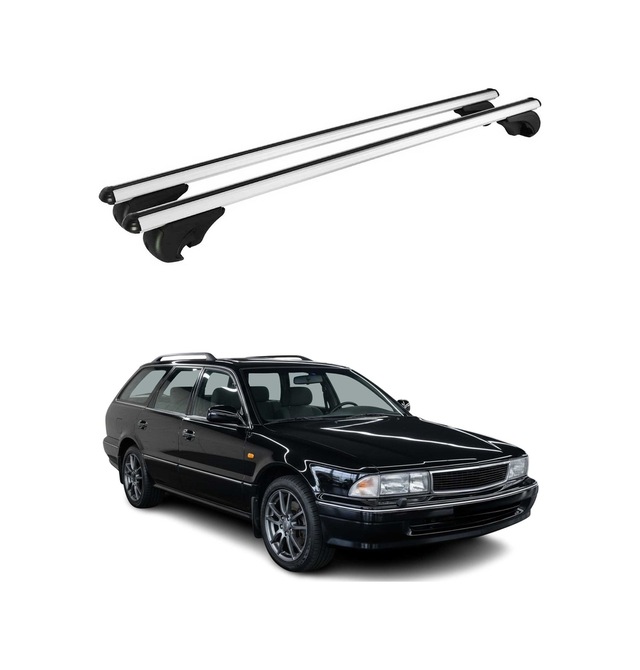 Mitsubishi Sigma Station Wagon 1991-1996 Arası Uyumlu Port Bagaj Taşıyıcı Ara Atkı Alüminyum Gümüş 2 Parça
