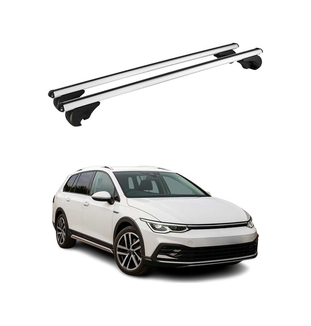 Vw Golf Vııı Alltrack 2020-2027 Arası Uyumlu Port Bagaj Taşıyıcı Ara Atkı Alüminyum Gümüş 2 Parça