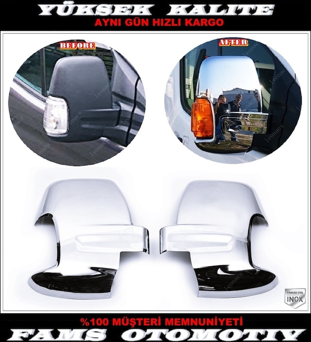 Ford Transit Mk8 Krom Ayna Kapağı 2 Parça 2013 Ve Üzeri P.çelik