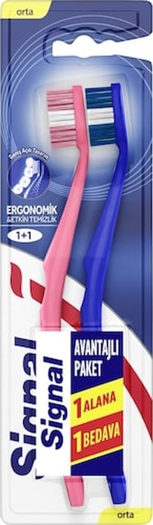 Signal Ergonomik Etkin Temizlik 1+1 Diş Fırçası Medium