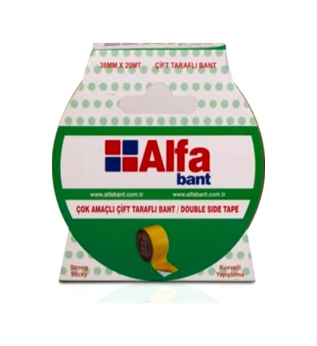 Alfa Çift Taraflı Bant 18mmx20mt - 1 Adet 18 MM