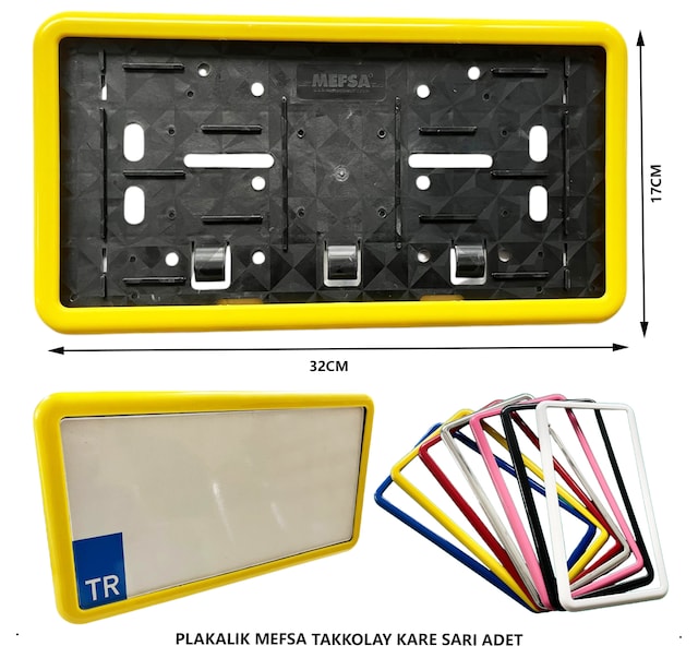Plakalık Plastik Tak Kolay Kare Sarı Çerçeveli 1 Adet