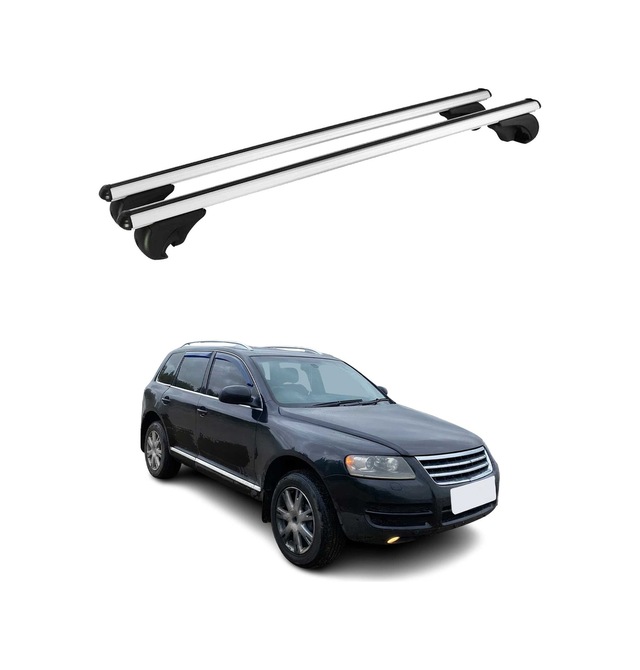 Vw Touareg I 2002-2010 Arası Uyumlu Port Bagaj Taşıyıcı Ara Atkı Alüminyum Gümüş 2 Parça