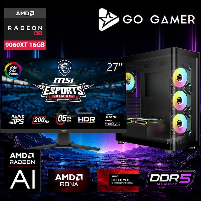 Go Gamer AE581DP Ryzen 7 9700X RX 9060 XT 16GB RAM 1TB SSD
