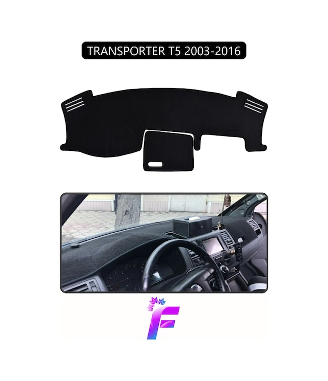 Volkswagen T5 2003-2016 Uyumlu Torpido Örtüsü Yansıma Önleyici Tam Koruma Hızlı Montaj K66 Torpido Halısı