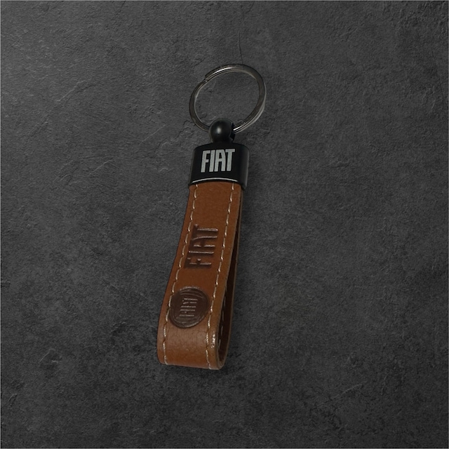 Fiat Yazılı Ve Logolu Anahtarlık Kahverengi Termo Deri