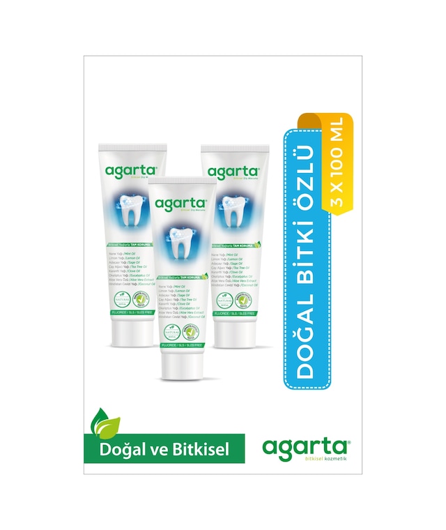 Agarta Bitkisel Florürsüz Diş Macunu 3 x 100 ML