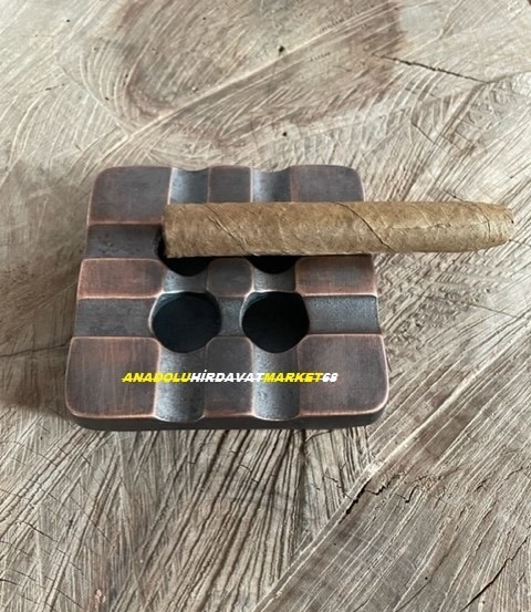 Antik Pirinç Küllük Puro Küllüğü Siğara Küllük 10 10cm