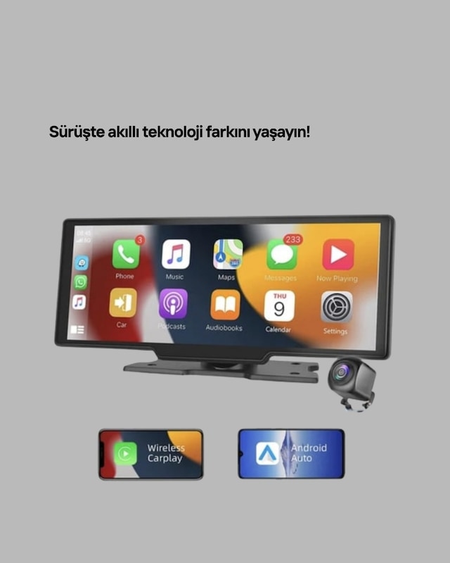 Honda Civic, Jazz, Hr-v, Cr-v, Nissan Qashqai, Micra, Juke,uyumlu Kablosuz Carplay & Android Auto Multimedya Geri Görüş Kameralı - Lisinya