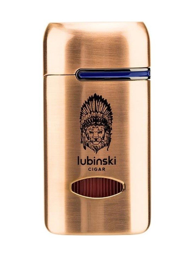 Lubinski Lion Kapaklı Delicili Tek Torch Puro Çakmağı Gold Lb-111