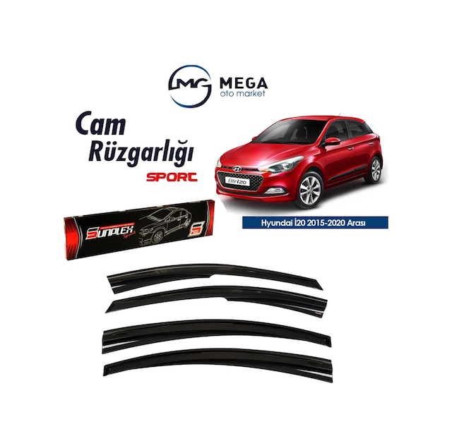 Hyundai I20 2015-2020 Arası Mugen Tip Cam Rüzgarlık Sunplex