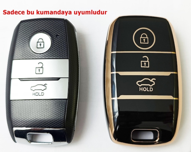 Kia Sportage Uyumlu Sorento Soul Rio Cerato Optimo Smart Kumanda Kılıfı Oto Anahtarlık Siyah