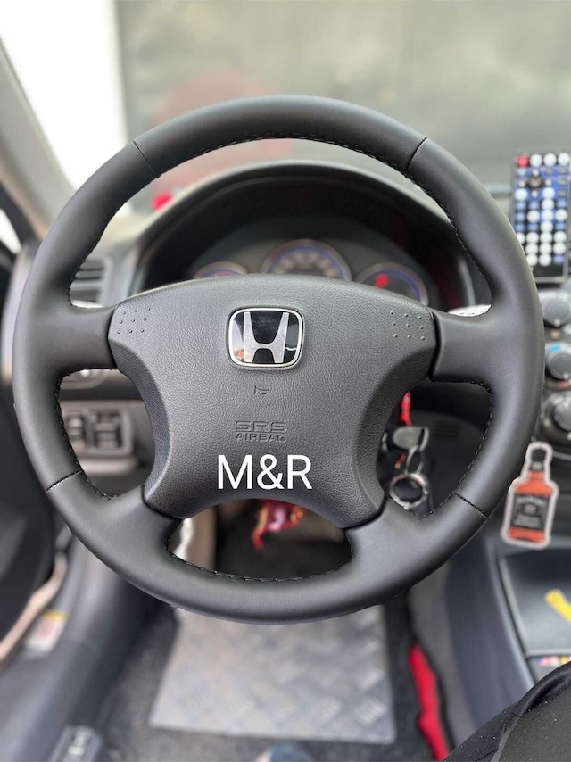 Honda Vtec 2 Kaplama Deri Direksiyon Kılıfı Siyah