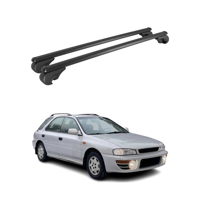 Subaru Impreza I Station Wagon 1993-2000 Arası Uyumlu Port Bagaj Taşıyıcı Ara Atkı Alüminyum Siyah 2 Parça