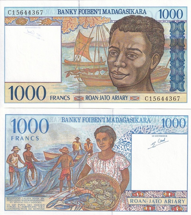Madagaskar 1000 Ariary Yabancı Kağıt Para Çil Unc Koleksiyon Para