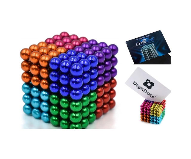 Magnetic Cube 8 Renk 216 Adet 5 Mm Manyetik Mıknatıs Toplar. Kart