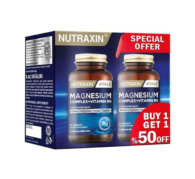 Nutraxin Magnesium Complex Vitamin B6 60 Tablet - 2.si %50 İndirimli