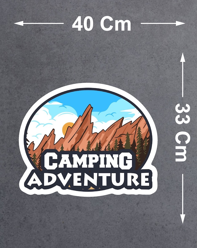 Camp Adventure Sticker - 4x4 Off Road Araba Oto Motosiklet Karavan Araç Cam Sticker - 00222 40x33 Cm