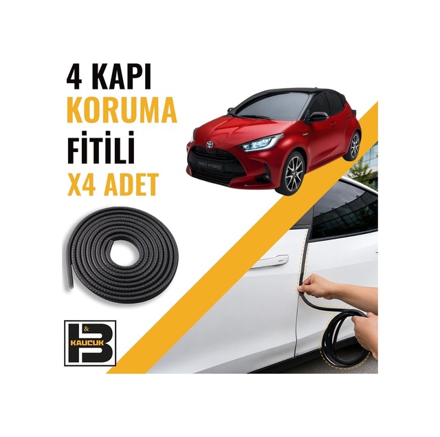 Toyota Yaris Vision 2020-2022 Kapı Koruma Fitili-4 Kapı-siyah-bm2293