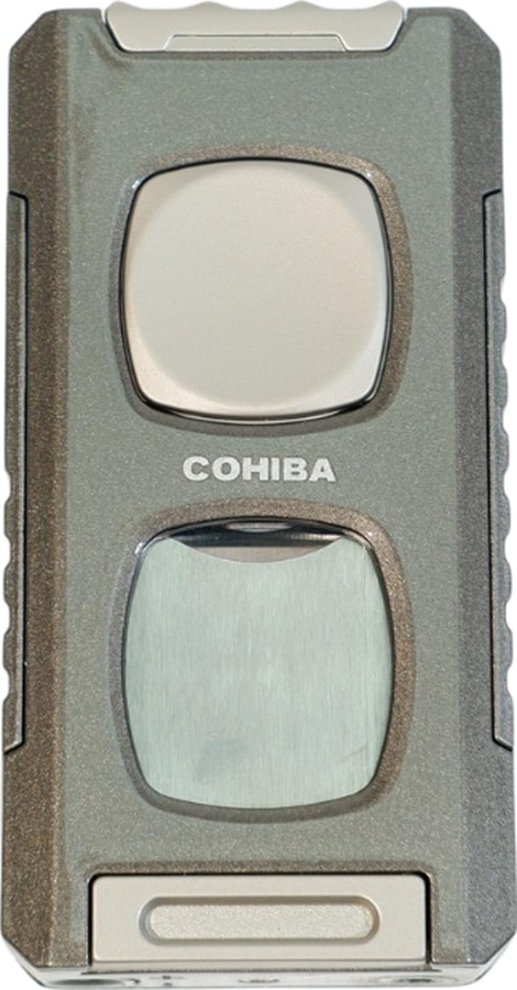 Cohiba Çift Torch Pürmüz Kesici & Delici & İğneli Füme Metal Puro Çakmağı - Tr9554