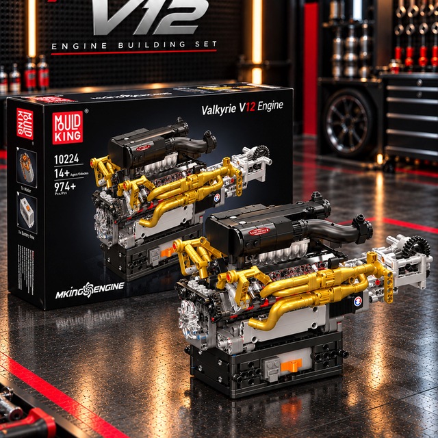 Mould King 10224 Valkyrie V12 Motor Yapım Seti 974 Parça