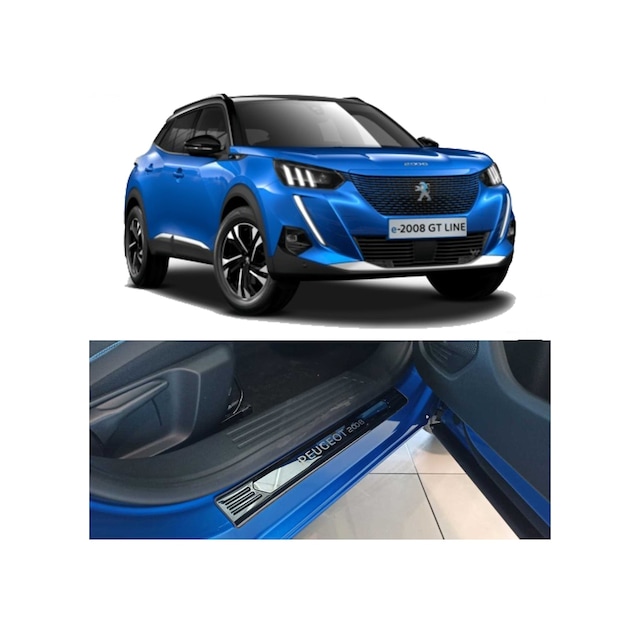 Peugeot 2008 Kapı Eşiği Kromu Nikelajı Titanyum Siyah 2020 Sonras