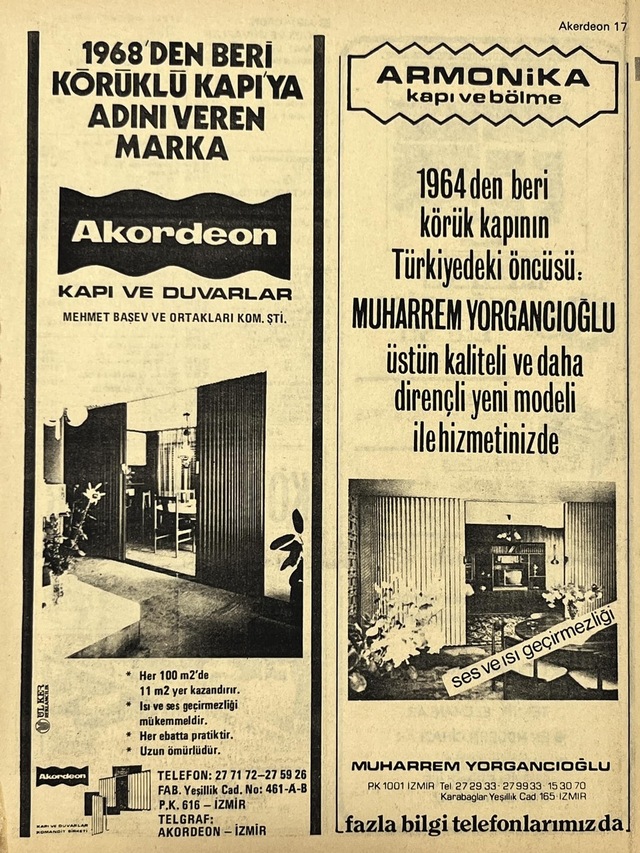 İzmir 1982-1983 Meslek Reklam İlanı Efemera S17 Teşhir Ürün